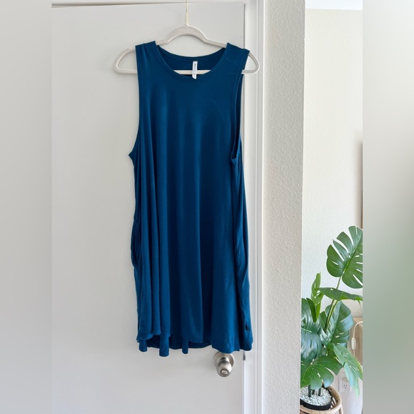 RVCA Surf Dress Boho Bohemian Chic Teal Jewel Blue Swim Surf Beach Pool Flowy - Picture 2 of 7